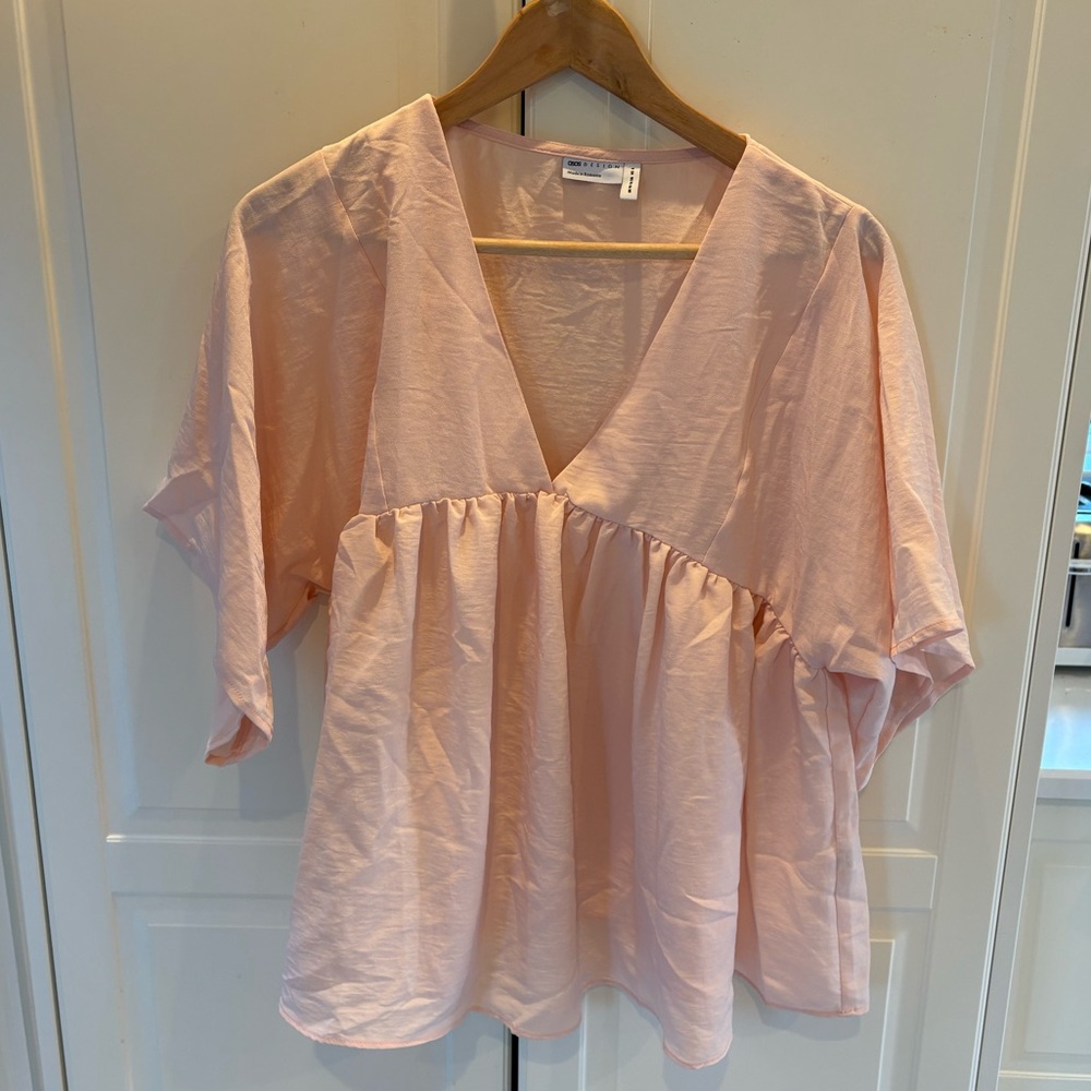 ASOS Maternity V Neck blouse in blush color